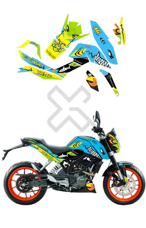 Duke 125 Duke 200 Wrap Kit Duke 125/200/250/390 Custom Decals
