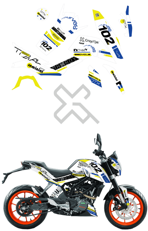 Duke 125 Full Sticker Duke 200 Full Graphics