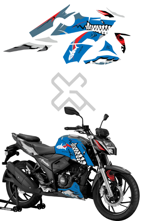 Shark Edition Full Body Sticker for Apache RTR 160/200 4V Made