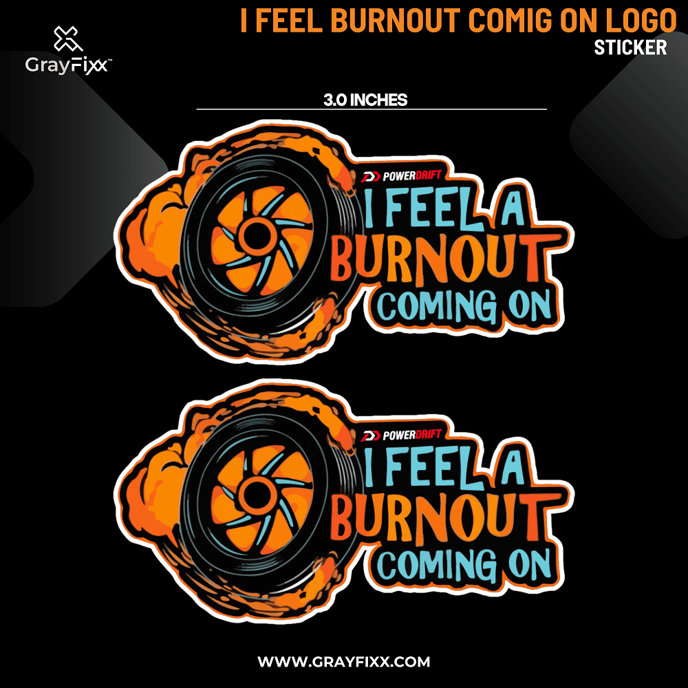 Burnout Logo Sticker | Universal Stickers For Bike