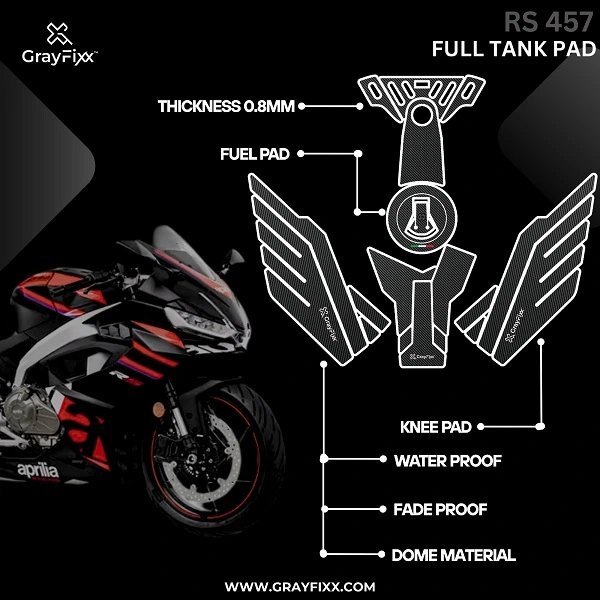 Full Tank Pad with Knee Pad for RS 457 | Premium 3D Tank Pad, Pack of 1
