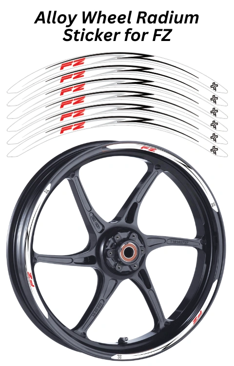 Alloy Wheel Radium Sticker Compatible with FZ | Made in Premium Radium ...