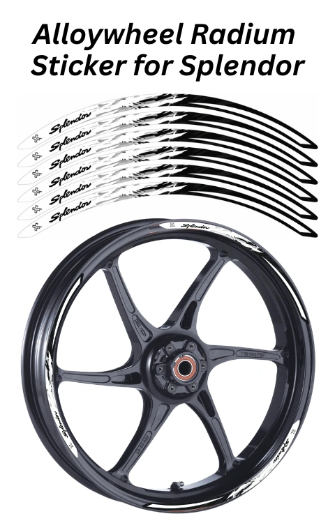Splendor Radium Photo Alloy Wheel Radium Sticker Compatible with Splendor | Made in Premium ...