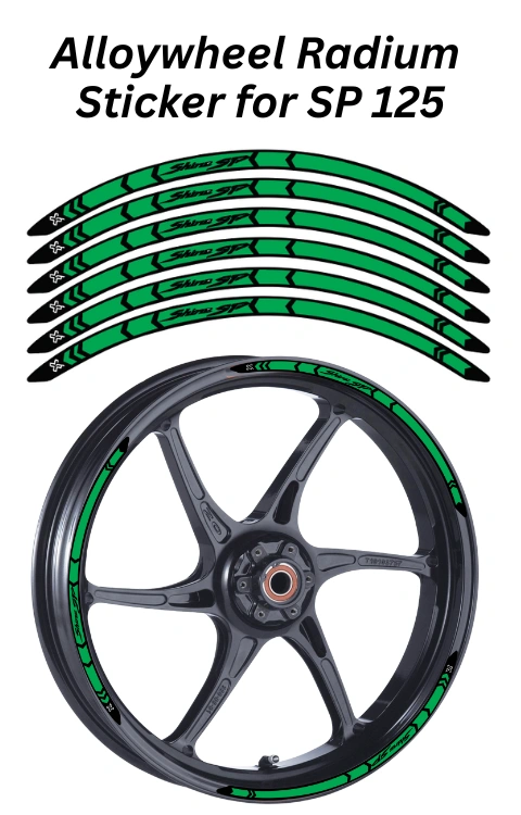 Alloy Wheel Radium Sticker Compatible with Shine SP | Made in Premium ...