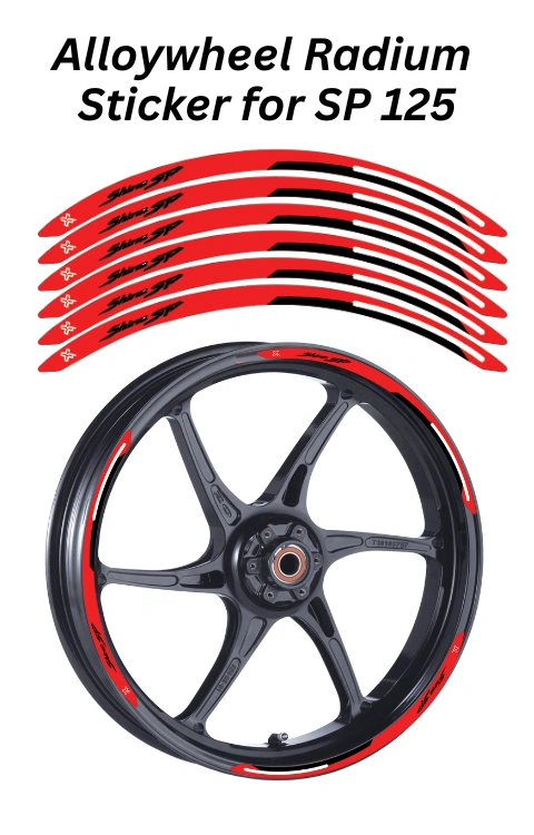 Alloy Wheel Radium Sticker Compatible with Shine SP | Made in Premium ...