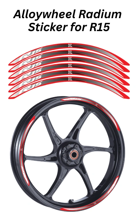 Alloy Wheel Radium Sticker Compatible with R15 V1/V2/V3/V4 | Printed In ...