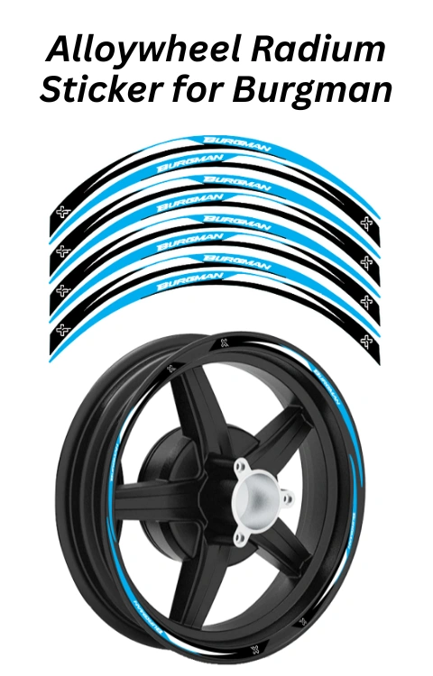 Alloy Wheel Radium Sticker Compatible with Burgman 125 | Printed in ...