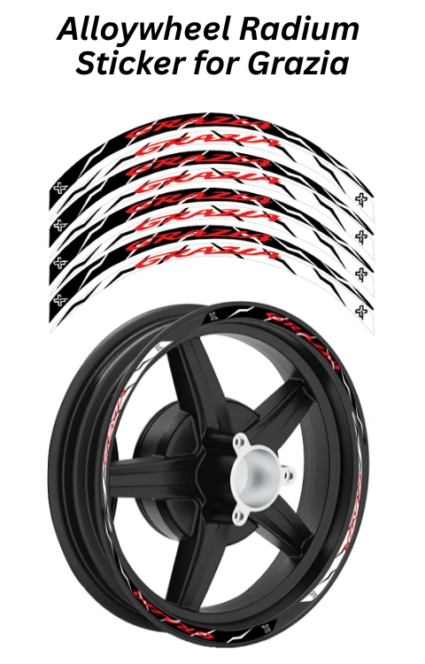 Alloy Wheel Radium Sticker for Grazia 125 | Made in Premium Radium with ...