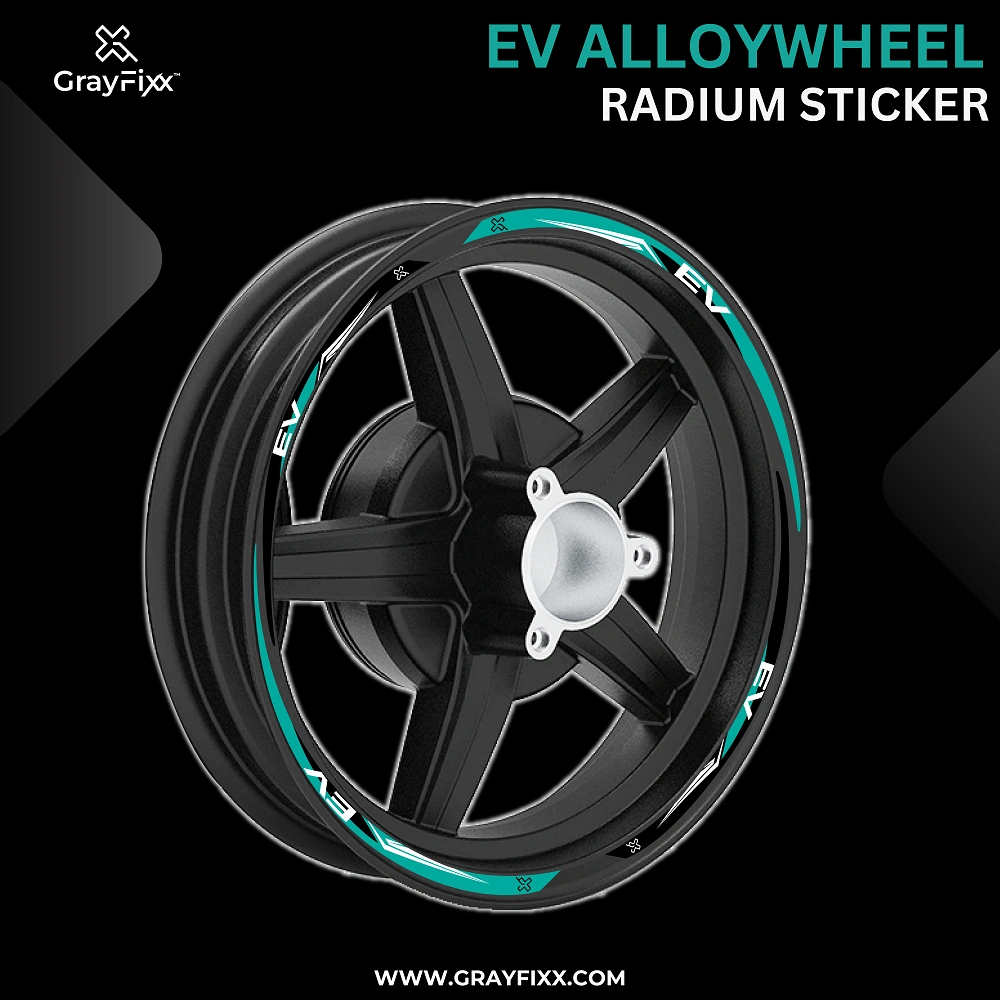 Alloy Wheel Radium Sticker Compatible with EV Scooter | Made in Premium ...