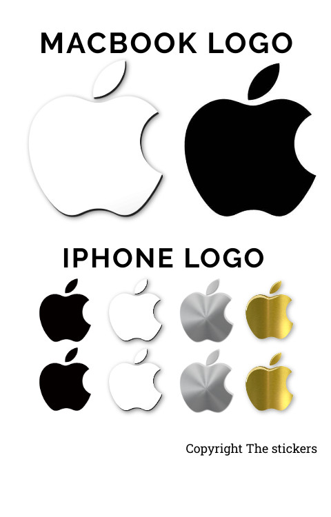Apple logo Sticker original size for Macbook and Mobile - The stickers