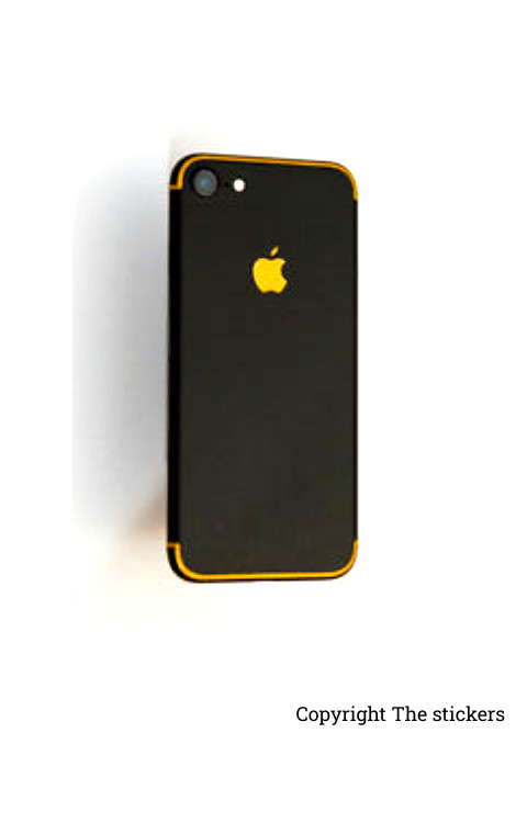 iphone lamination Paper Matte Black with yellow for Redmi, Realme, Oppo, Vivo,Honor - The stickers