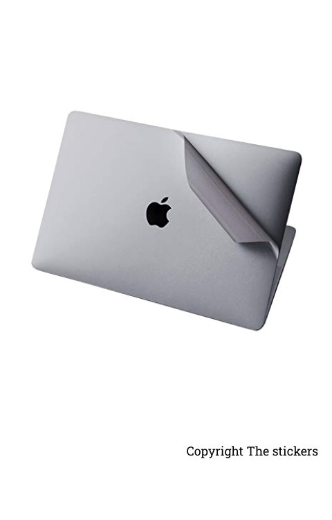 Macbook Air Wrapping paper for any Laptop with Apple logo Silver - The stickers