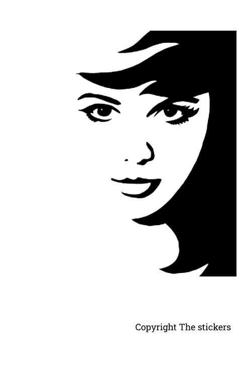 Wall stickers girl face 20 x 12 inch.(lxb) - The stickers