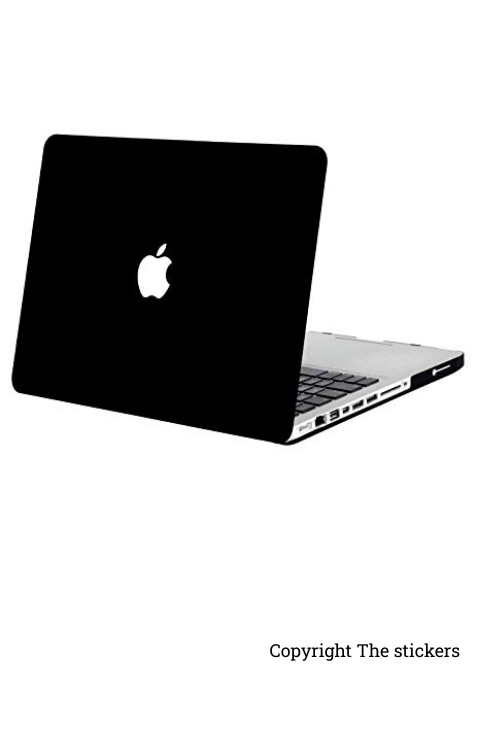 Macbook Pro Wrapping paper for any Laptop matte black with Apple logo - The stickers