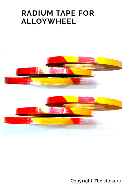 Radium Tape For Bike Alloywheel Yellow and Red - The stickers