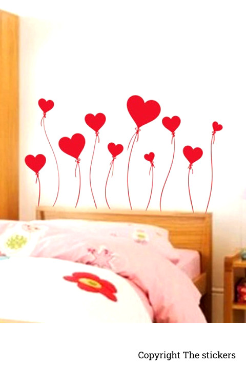 Wall stickers Heart Shape Red Color - The stickers