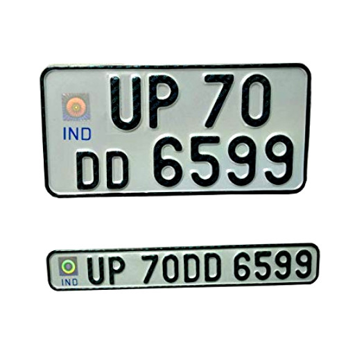 IND Punched Number Plate - The stickers